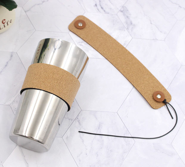 ที่จับแก้วน้ำไม้ก๊อก,ที่จับแก้วกันร้อน-เย็น,ที่จับแก้วน้ำ,สกรีนโลโก้,ขนาด23*4cm