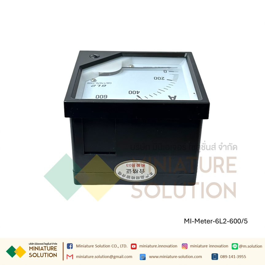 อนาล็อก AC Volt Amp Hz Meter วัดกระแสไฟฟ้า แบบเข็ม มาตรวัดแอมมิเตอร์ โวล์ลมิเตอร์ รุ่น 6L2 80X80 (Amp 6L2-600/5)