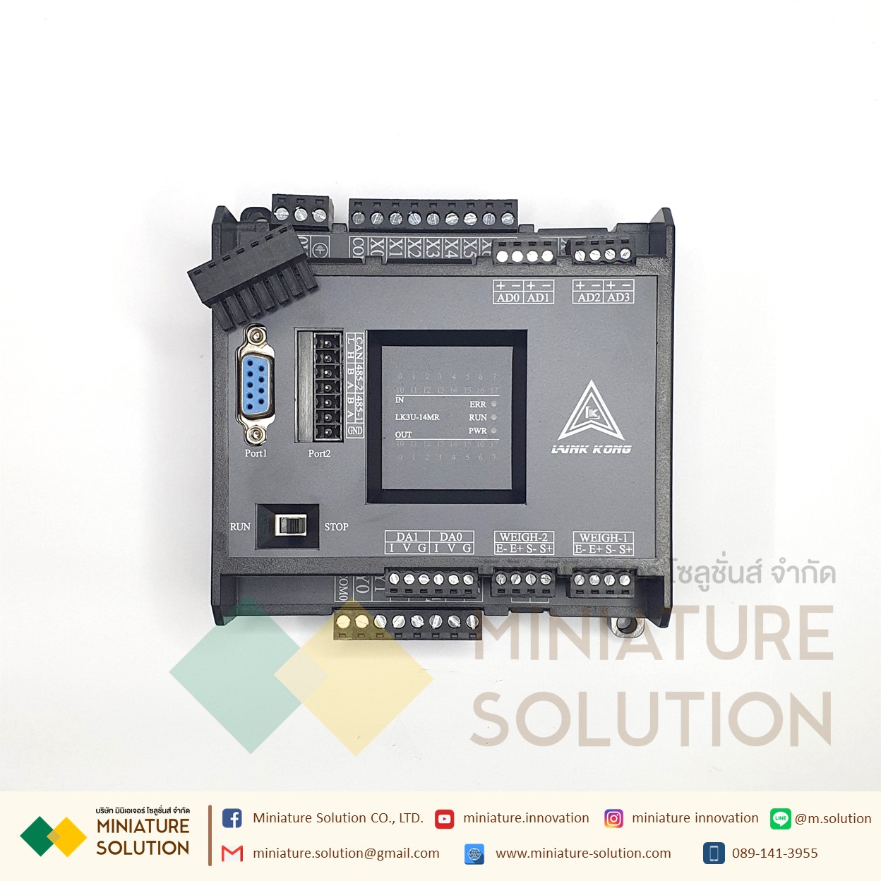 PLC LK3U-14MR-4AD-2DA MITSU GXWork + weight (มีช่องวัด Load Cell) 1-2CH