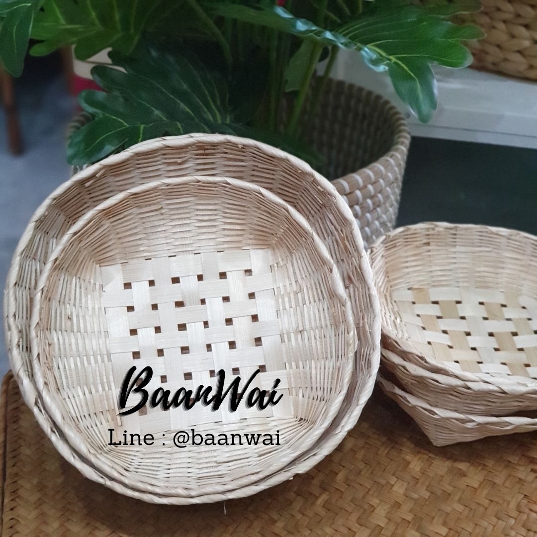 ถาดไม้ไผ่สาน ถาดไม้ไผ่ ถาดสาน