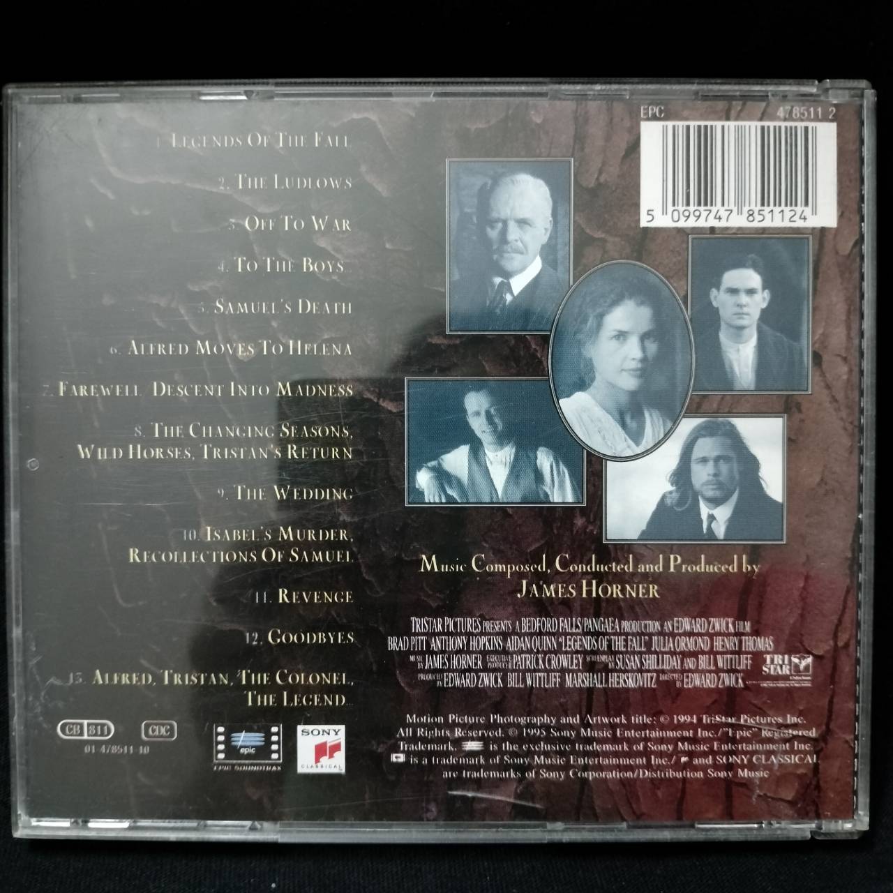 James Horner – Legends Of The Fall (Original Motion Picture Soundtrack) / AUSTRIA / มีรอยบ้าง