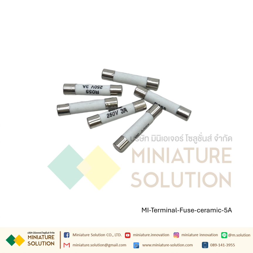 (ราคา 10 ชิ้น) ฟิวส์ขนาด 5x25 เซรามิกฟิวส์ ceramic fuse tube 5*25 5x25MM fuse core 0.5A1A3A6A8A10A (3A)(RO55)