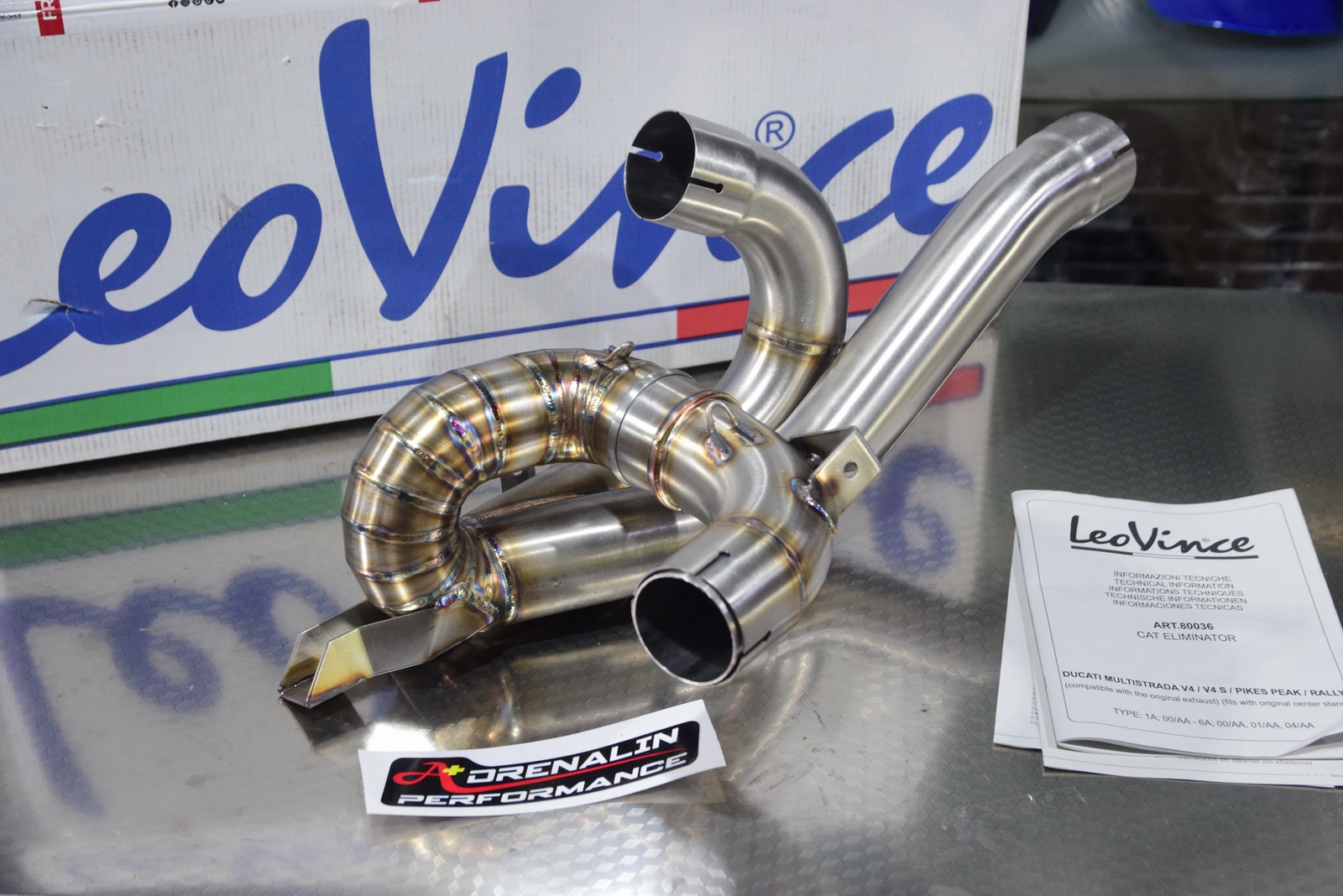 คอท่อ Leovince link pipe สำหรับ multistrada V4 V4S pike peak ใช้กับท่อเดิมและท่อแต่ง (For Exhibition only)