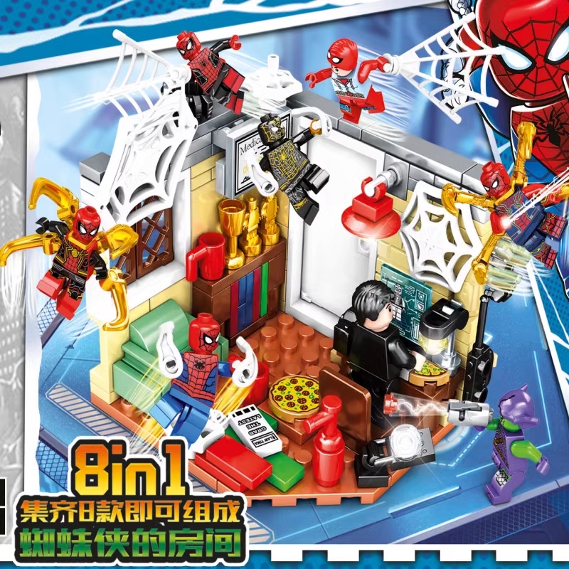 เลโก้จีน MG 663 ชุด Spiderman 8in1 รวมเป็นห้องได้