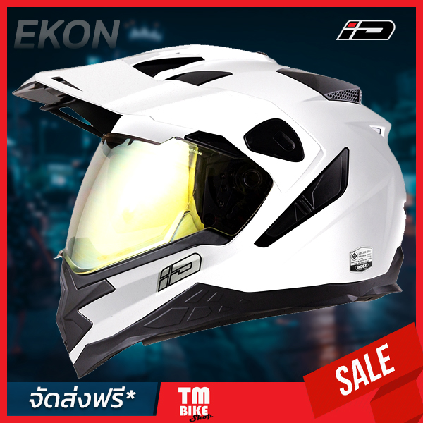 หมวกกันน็อค ID EKON หมวกกันน็อคเต็มใบ เปลี่ยนรูปแบบได้ 3แบบ มี 3ขนาด M L XL แถมฟรี ชิวหน้า1ชิ้น พร้อมกระเป๋าผ้าใส่หมวก1ใบ by TM BIKE SHOP