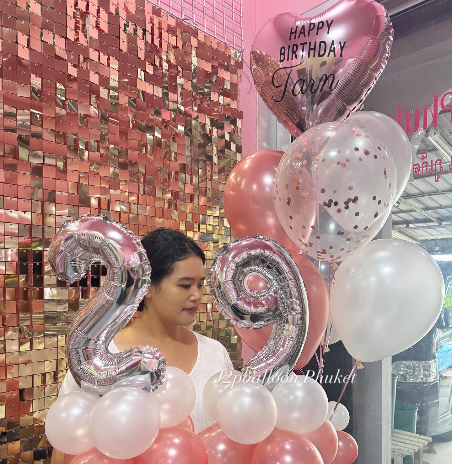 ลูกโป่งวันเกิดHappy birthday Balloons set + foil number (9pcs.)