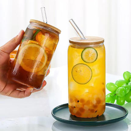 แก้ว,แก้วน้ำ+หลอด+ฝาไม้,400,500ml,650ml