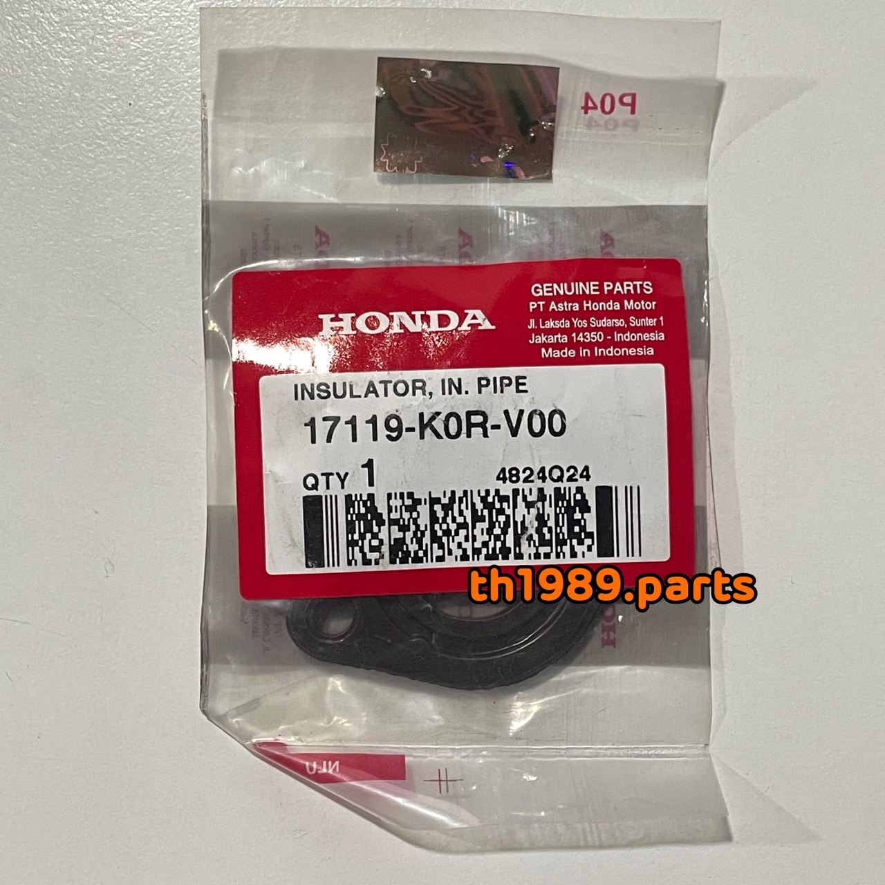 17119-K0R-V00 ฉนวนท่อไอดี PCX160 2021-2022 อะไหล่แท้ HONDA