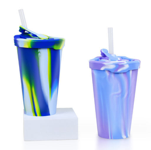 แก้วซิลิโคน,แก้วซิลิโคนพร้อมหลอด,480ml