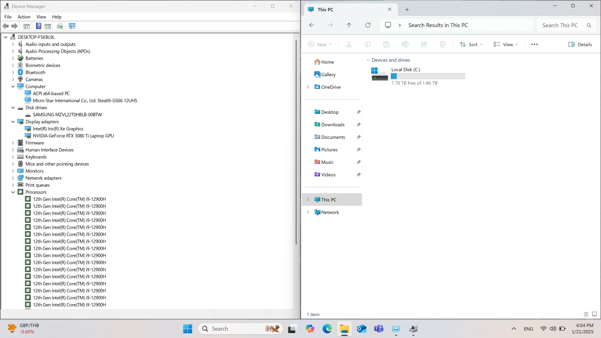 MSI STEALTH GS66 12UHS-253TH (CORE BLACK)
