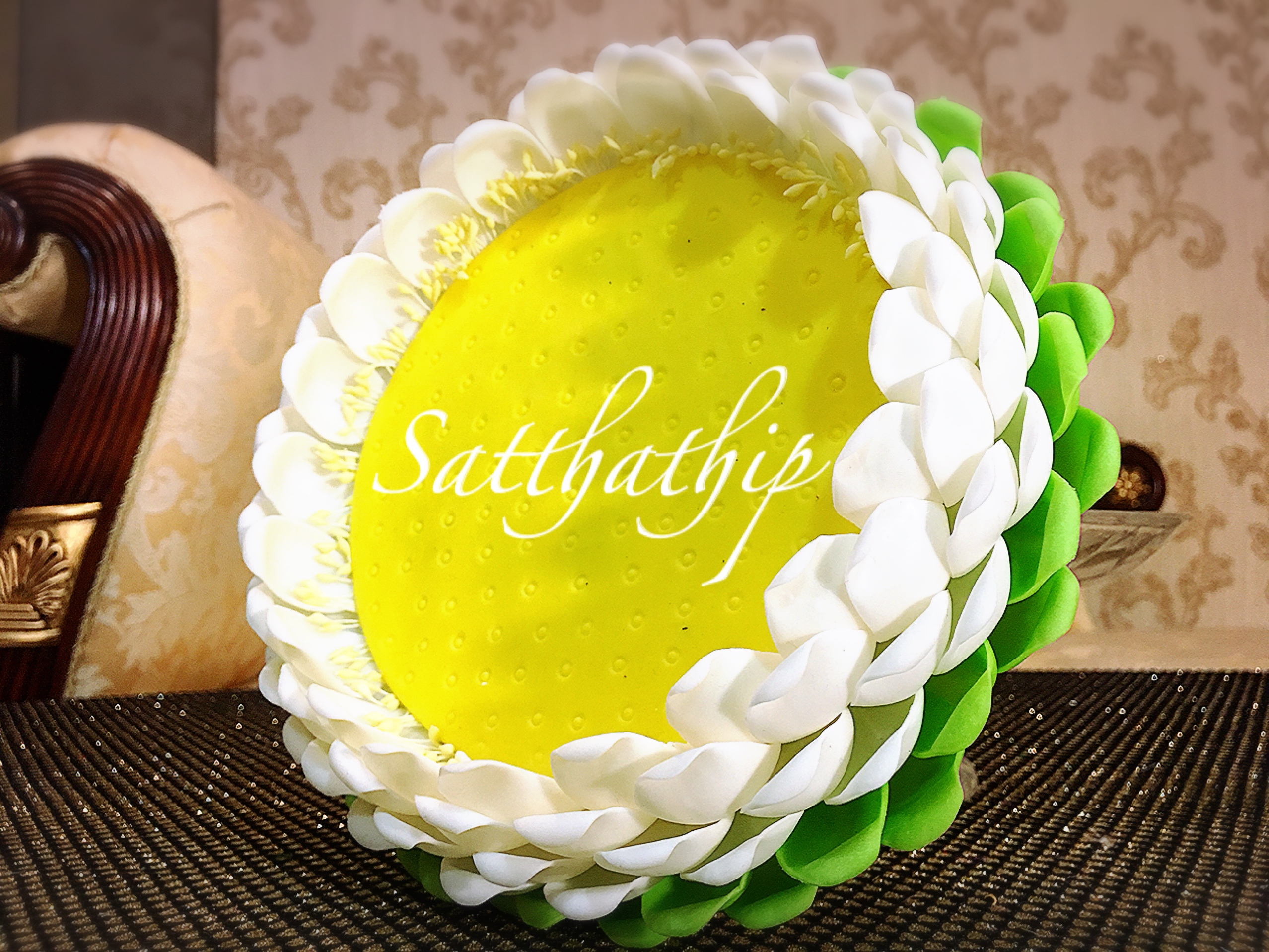 ถาดดอกชบา ประดิษฐ์จากดิน/ ฐานดอกชบา ประดิษฐ์จากดิน/ ดอกชบา-Hibiscus Tray