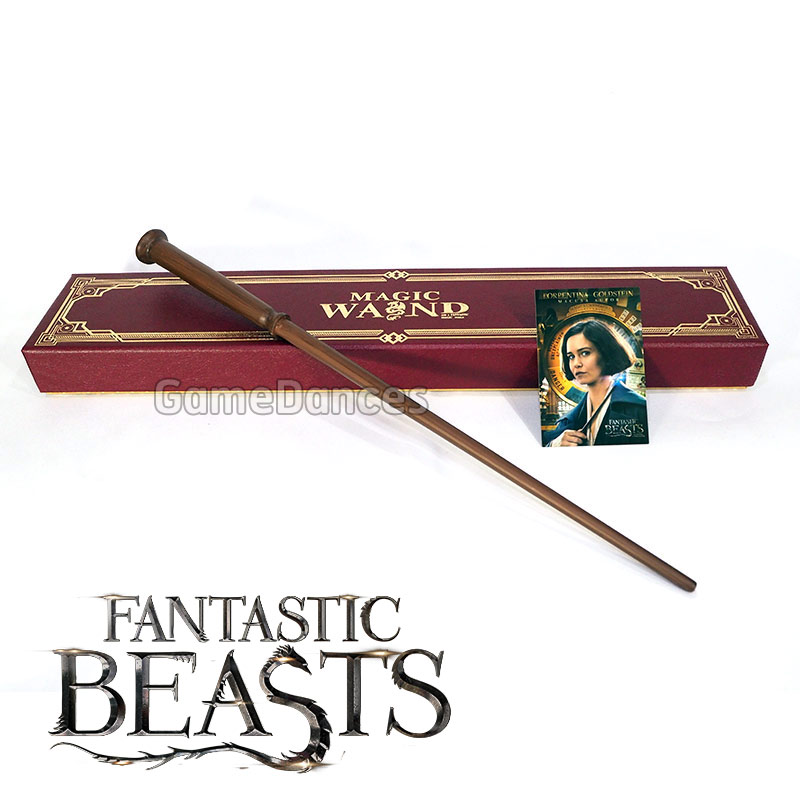 ไม้กายสิทธิ์ Fantastic Beasts พอร์เพนติน่า โกลด์สตีน แกนเหล็ก ไม่มีไฟ กล่องริบบิ้น สีดำ