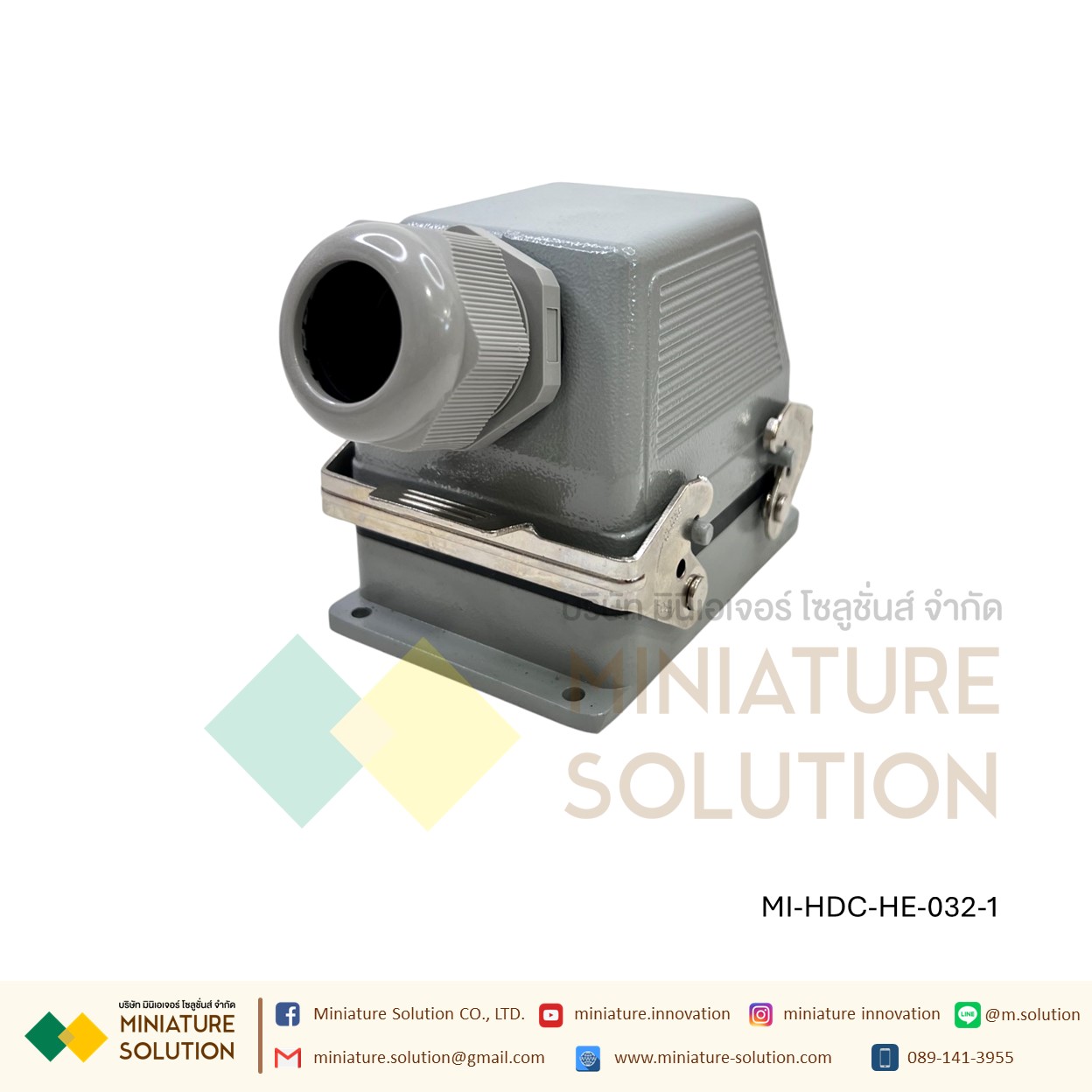 ปลั๊กเชื่อมต่อใช้สำหรับงานหนัก Heavy Duty Connectors Power แบบขันสกรู 16A 500V HDC-HE-4/6/10/16/20/24/32/48 Core กันน้ำ