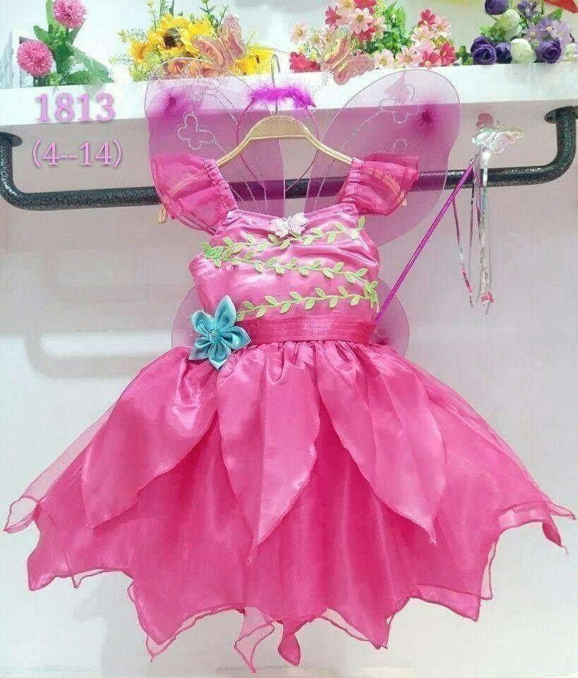 ชุดนางฟ้าทิงเกอร์เบล์ พร้อมปีก คฑา และที่คาดผม สีชมพูสวยมากๆ ไซส์ 6 8 10 12 14