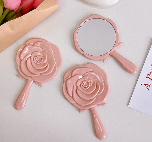 กระจก,กระจกด้ามจับ,กระจกรูปดอกไม้