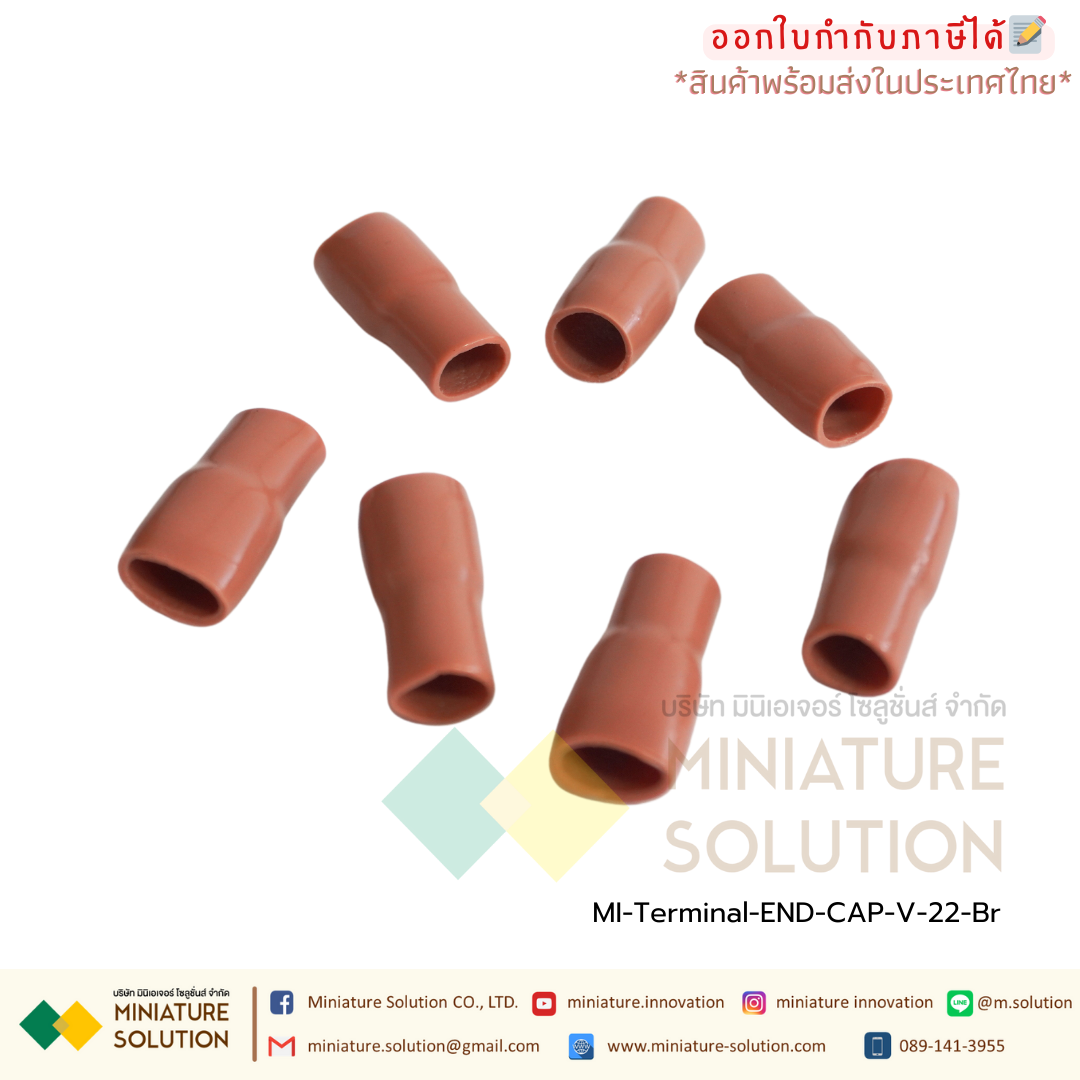 (100 ชิ้น/ถุง) ปลอกหุ้มหางปลา เบอร์ V001-V100 ใช้กับหางปลาเบอร์ 1.5 - 100 Sqmm WIRE END CAPS