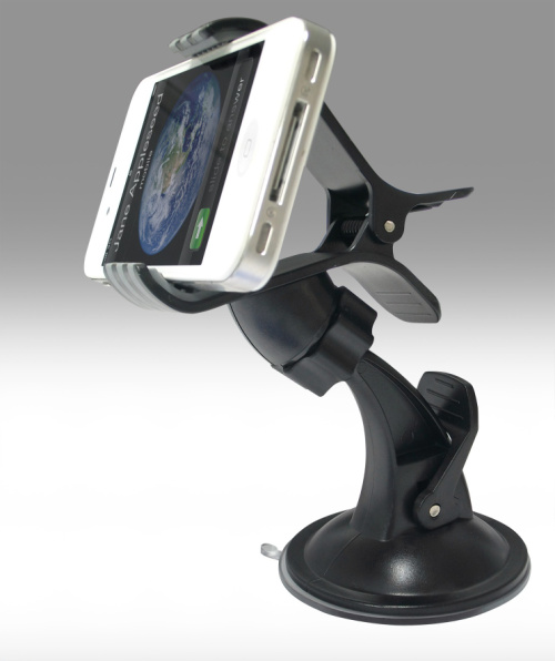 TOKAI แท่นวางมือถือติดกระจกรถยนต์ พร้อมฐานล็อค Car Holder รุ่น 1333 Multi Car Holder ทรงโค้งกระทัดรัด (สีดำ)