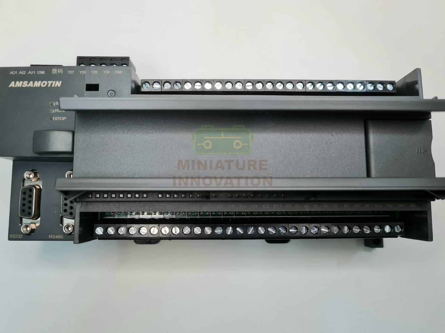 AMX FX3U-48MR for Mitsubish MELSEC Series FX3U PLC Amsamotion RS485 RS232 Relay Transistor 2AI/1AO 24DI/24DO MODBUS Analog Controller USB-SC09-FX Programming Cable