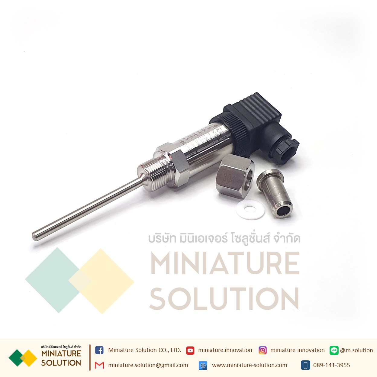 PCT300 เซนเซอร์วัดค่าอุณหภูมิภายในท่อเกลียว สัญญาณ Analog 4-20mA Integrated Temperature Transmitter Plug-in 4-20mA Temperature Sensor (PCT300)(0-300C)