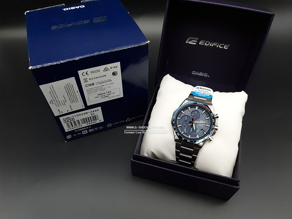 CASIO EDIFICE นาฬิกาข้อมือ นาฬิกากันน้ำ นาฬิกาของแท้ ประกันศูนย์ CMG 1 ปี รุ่น EQB-1100XDB-2A