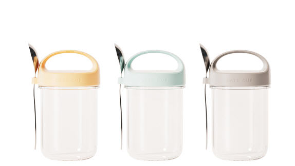 แก้วพร้อมช้อนสแตนเลส,430ml