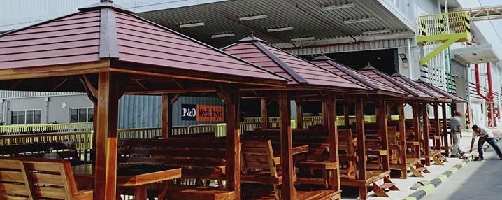 ( รหัส A1 ) ศาลา บาหลี ไม้สัก แบบทาสีด้าน หลังนิว / ขนาด 2.00x2.00x3.00 เมตร