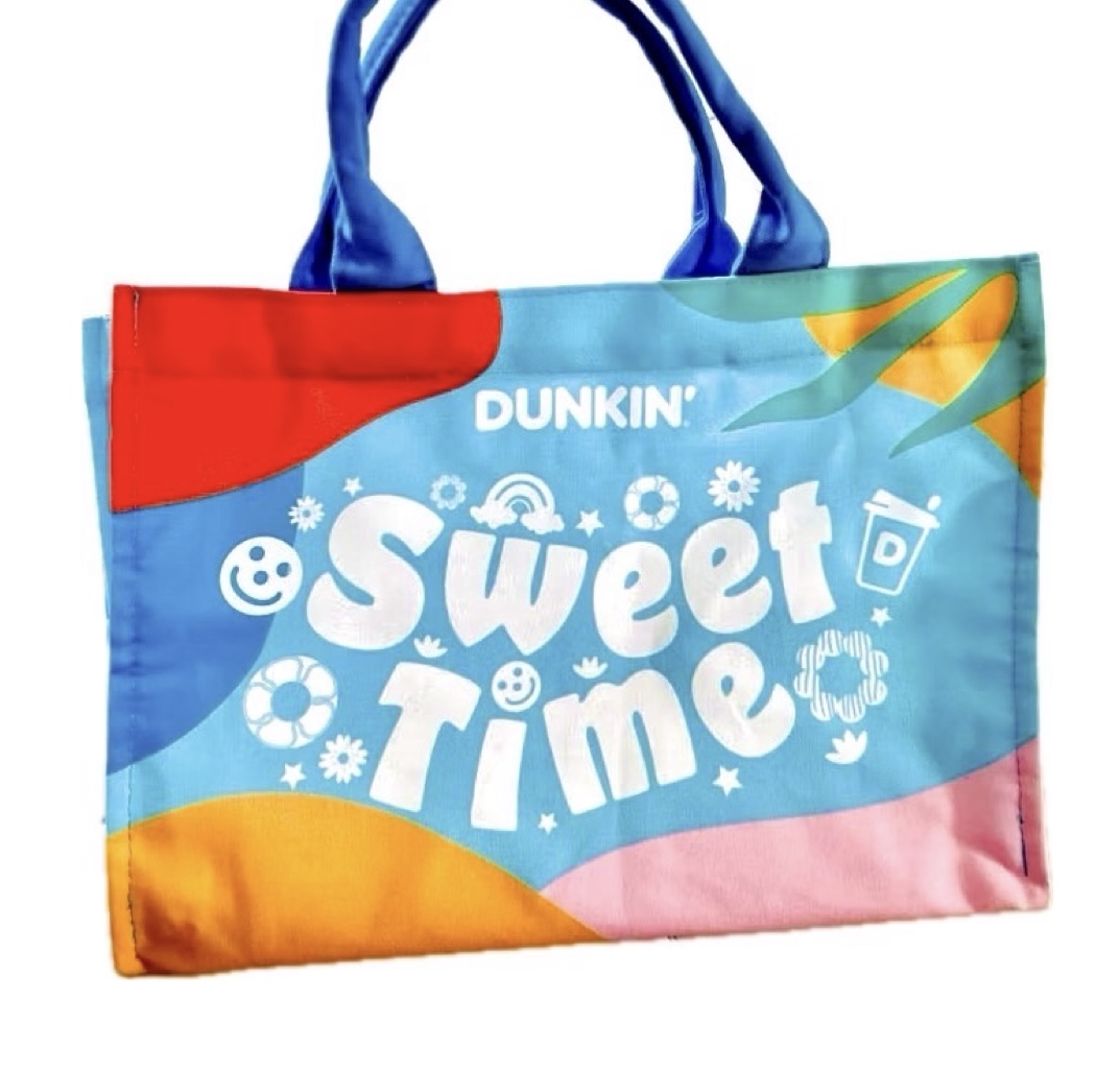 กระเป๋า DD Tote Bag DUNKIN DONUT แบบตามรูป สำหรับใส่ของอเนกประสงค์ อบ่าใกล้เปลวไฟของมีคม