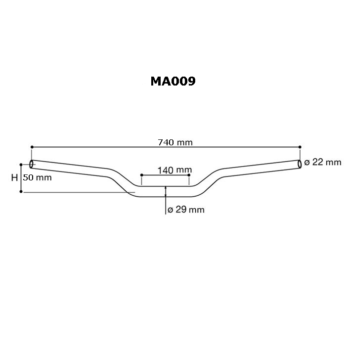 แฮนด์ Rizoma MA009 แฮนด์สูง 50mm เพิ่มความสบาย ใช้กับตุ๊กตาขนาด 29Ø