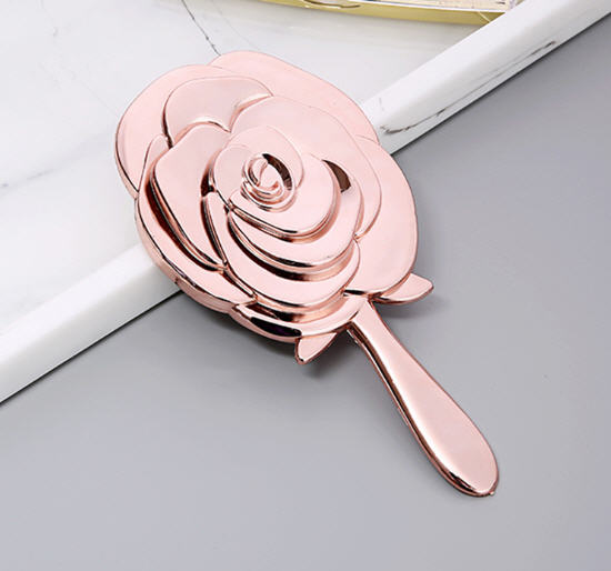 กระจกด้ามจับ,กระจก,กระจกพกพา,กระจกรูปดอกไม้