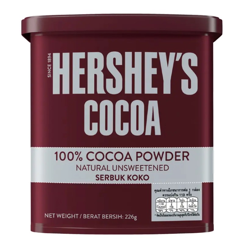 ผงโกโก้เฮอร์ชีส์ HERSHEY'S Cocoa 100% Natural Unsweetened Cacoa, 8 oz (05-5419)