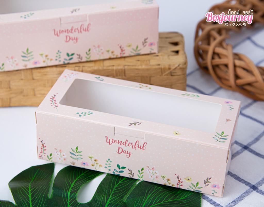 กล่องพายสับปะรด ลาย Wonderful 8 x 18.5 x 5.5 ซม. ห่อ 20 ใบ (09-9074)
