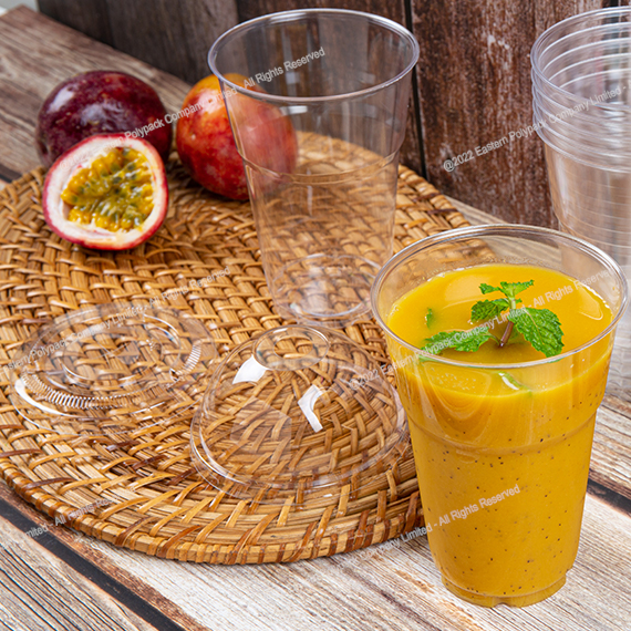 แก้วน้ำพลาสติก GPPS ขนาด 12 oz. (385 มล) ปาก 85 มม. บรรจุ 50 ใบ (09-0212)