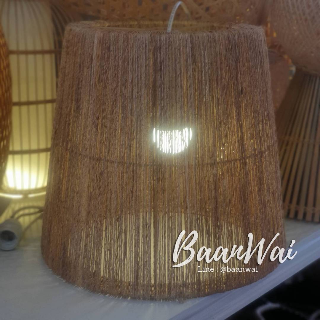 โคมเชือกสาน สไตล์มินิมอล ทรงคาเนเล่ ขนาด 40 * 36 cm.