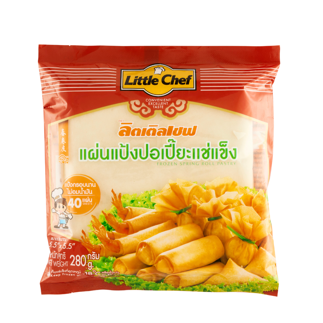 Little Chef Spring Roll Pastry 5.5'' ลิตเติ้ลเชฟ แผ่นเปาะเปี๊ยะ 5.5 นิ้ว 280 g. 40แผ่น(Frozen) (05-8843)