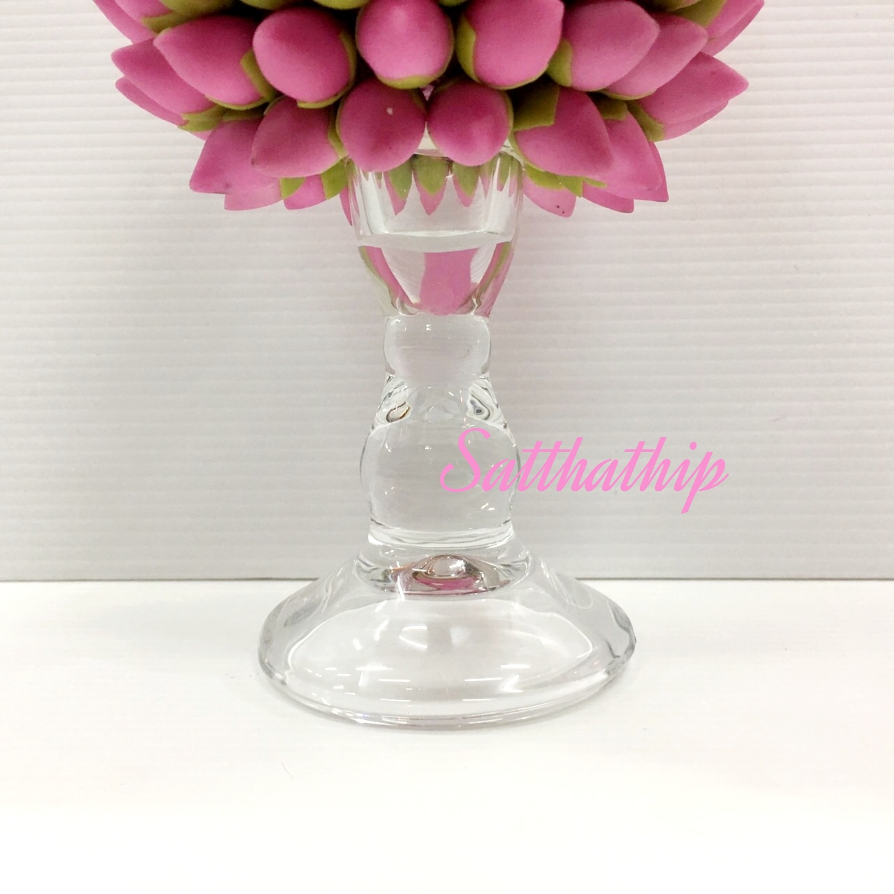 พานพุ่มดอกบัว ประดิษฐ์จากดิน [4 นิ้ว 1,750 บาท/คู่]