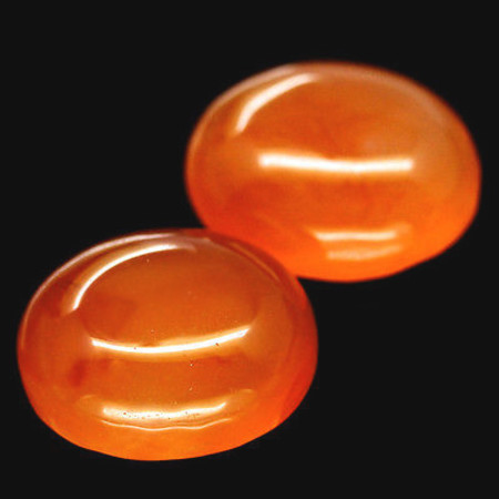 คาร์เนเลี่ยน (Carnelian) 9.10 กะรัต 2 ชิ้นสีส้มแดง