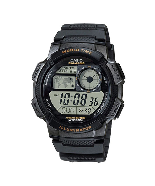 CASIO นาฬิกาข้อมือ นาฬิกากันน้ำ นาฬิกาของแท้ ประกันศูนย์ CMG 1 ปี รุ่น AE-1000W-1A