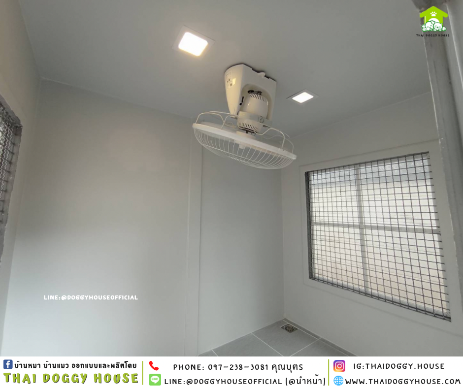 บ้านหมา ติดพัดลม แบบบ้าน 𝐁𝐎𝐗 𝐒𝐓𝐘𝐋𝐄