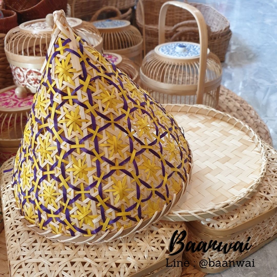 ยกชุด กระด้ง + ฝาชี ลายพิกุล ขนาด 10 นิ้ว