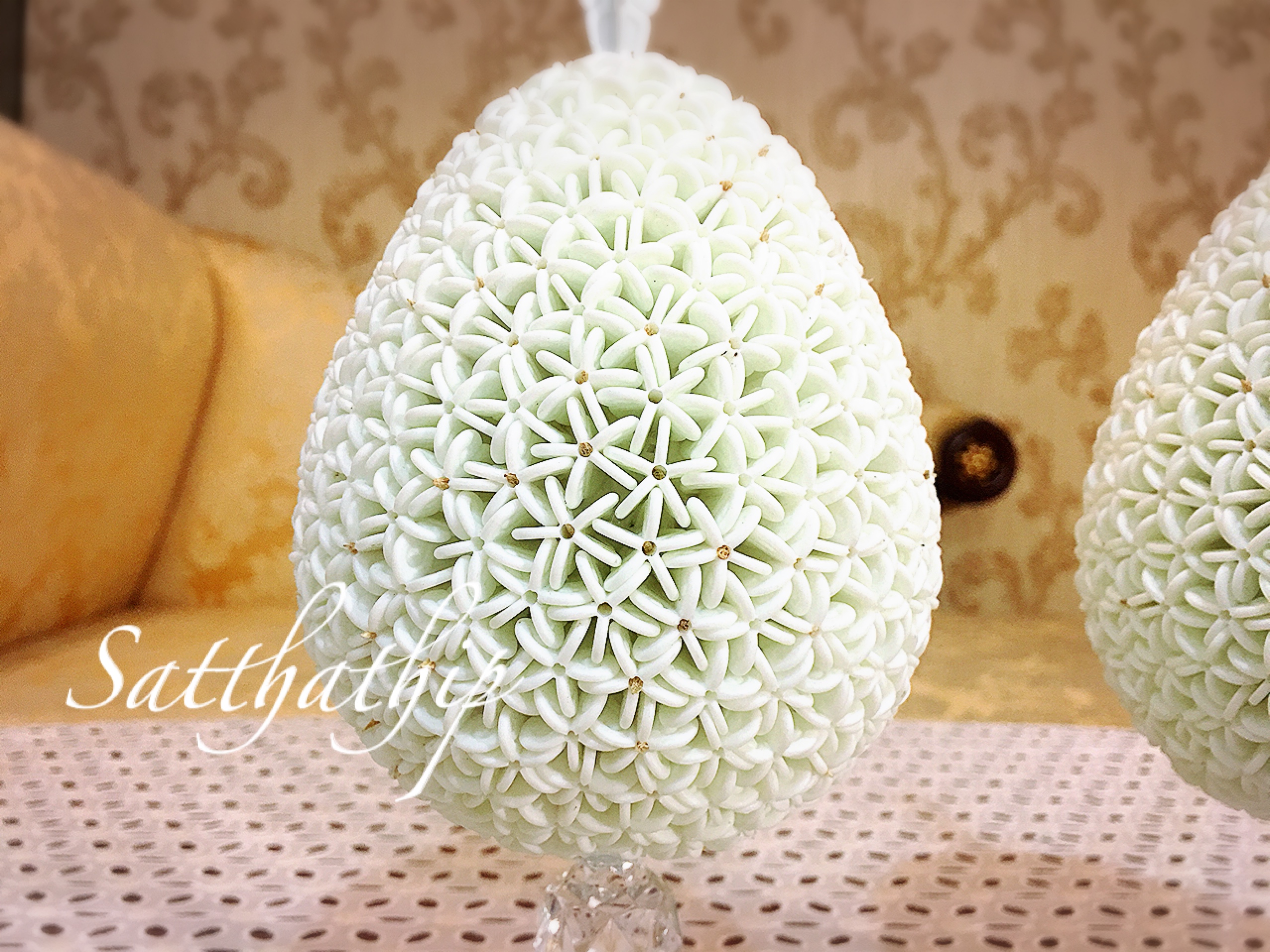 พานพุ่ม - พานพุ่มสักการะ - พานพุ่มดอกรัก - พานพุ่มดอกรักประดิษฐ์ (พลาสติก) - พานพุ่มสีขาว - Panpum