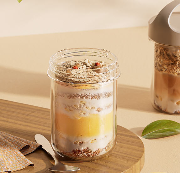 แก้วพร้อมช้อนสแตนเลส,430ml