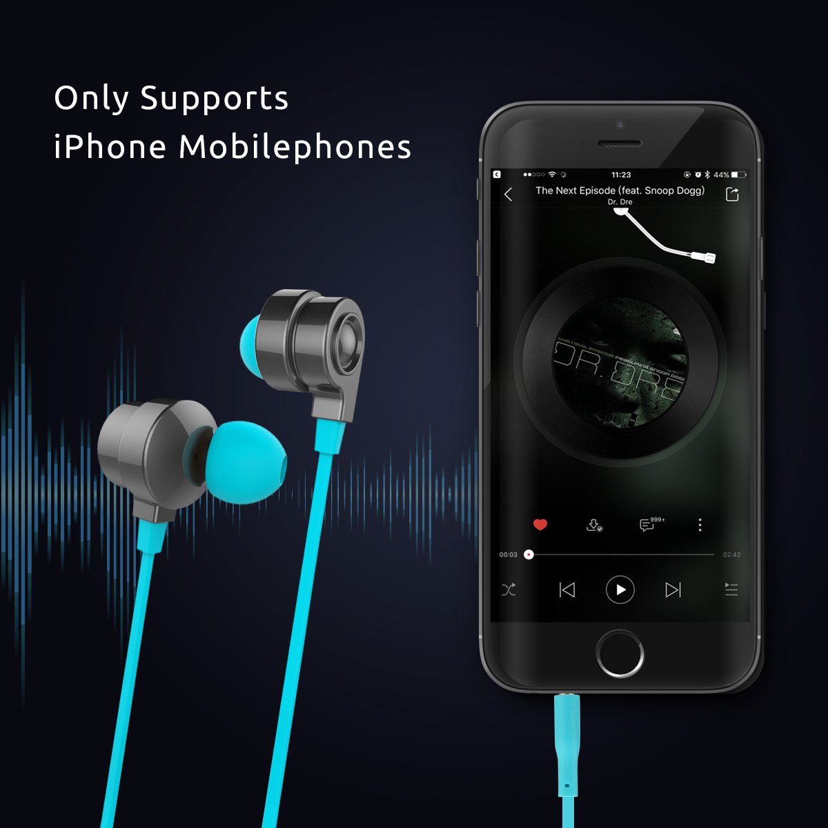 PISEN หูฟังไฮไฟ 2 in 1 ทั้งโทรศัพท์และฟังเพลง G105 ขนาด 3.5 มม. สายแบนนุ่มยาว 80 ซม. ไม่พันกัน ปุ่มปรับระดับเสียง ระบบ Dynamic drive เนื้อเสียงต้นฉบับที่สมดุล ออกแบบตามหลักสรีรศาสตร์สวมใส่แนบสนิทกับหูสวมใส่สบาย สำหรับ iPhone7 / 6 / 6s / 6 Plus / 5 / 5c /