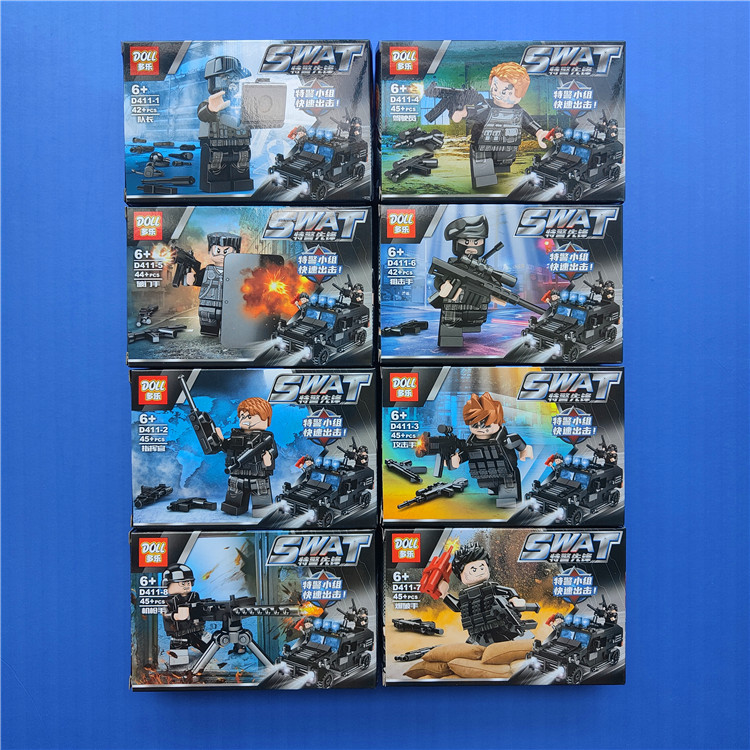 เลโก้จีน Doll D411 ชุด SWAT รวมเป็นรถได้