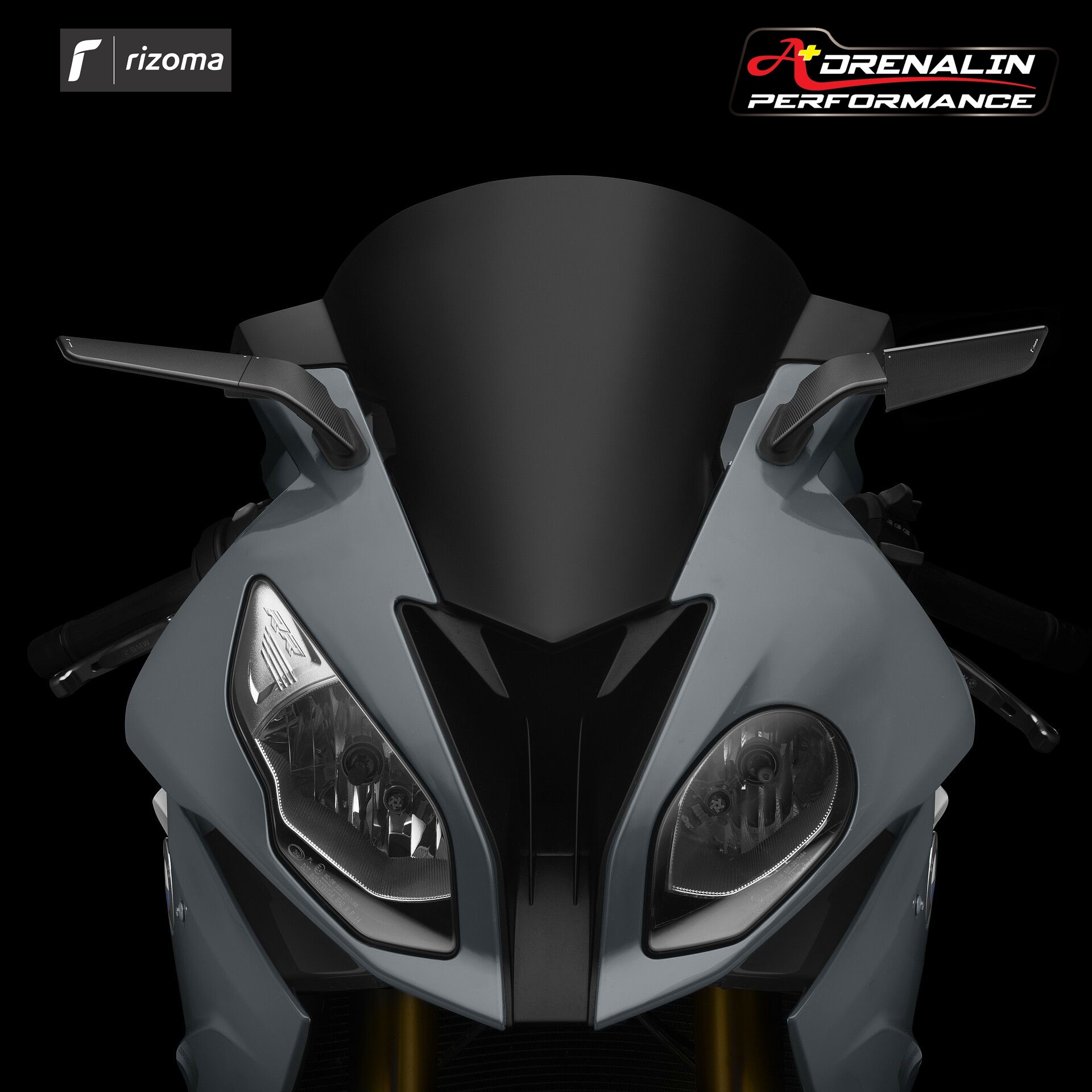 กระจกข้าง Rizoma รุ่น stealth ทำหน้าที่เป็นเหมือนสปอยเลอร์ สร้างแรงกด downforce สำหรับ S1000RR 2015+