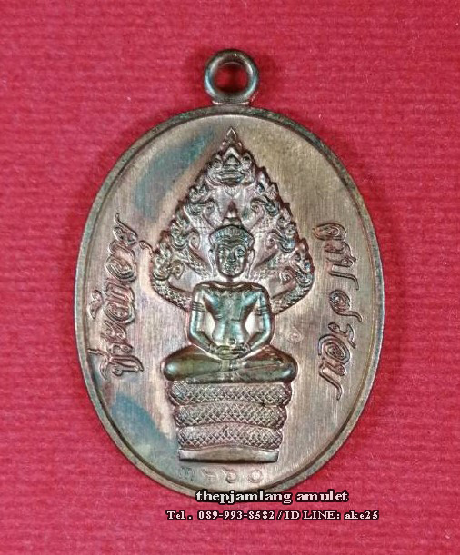 เหรียญนาคปรก(2) หลวงพ่อสิน ภทฺทาจาโร วัดละหารใหญ่ ระยอง เนื้อทองแดง ปี 2555