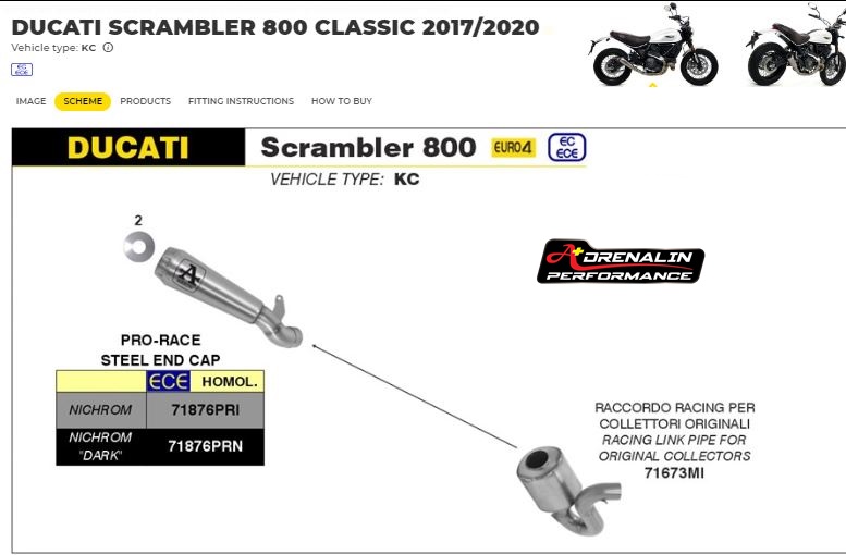 ท่อ Arrow รุ่น Pro race พร้อมหม้อพักกลาง เพิ่มกำลังอัด สำหรับ Scrambler 800 ทุกรุ่น (For Exhibition only)