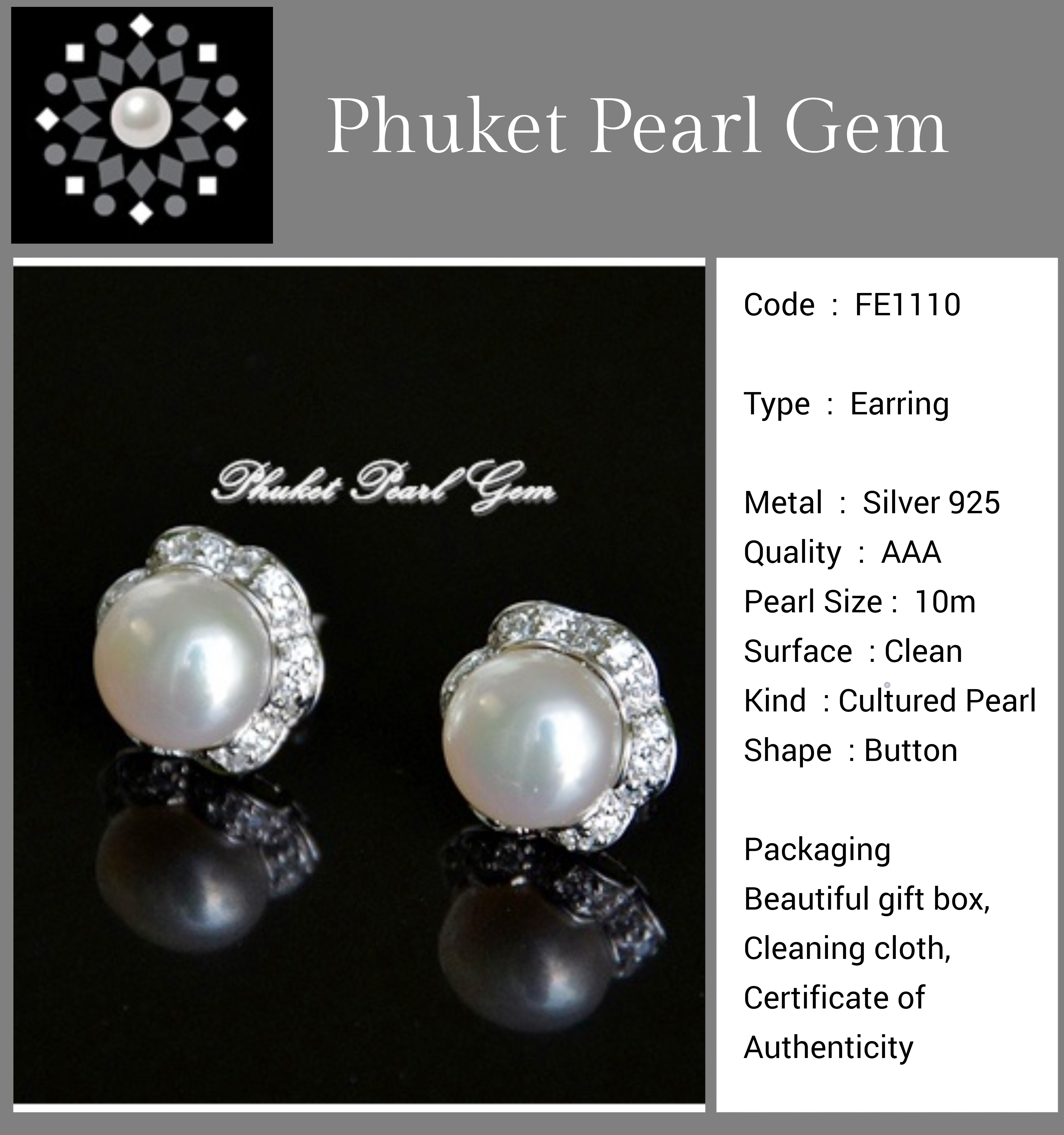 Phuket Pearl Gem Flower Pearl Earring