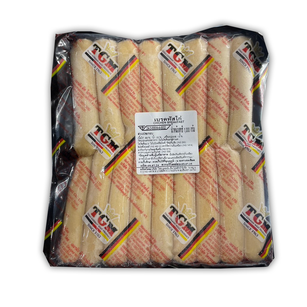 TGM 3.5'' Chicken Breakfast Sausage 1 Kg. (Frozen) ทีจีเอ็ม ไส้กรอกเบรคฟัสท์ไก่'' (แช่แข็ง) 1 kg. (05-8769)