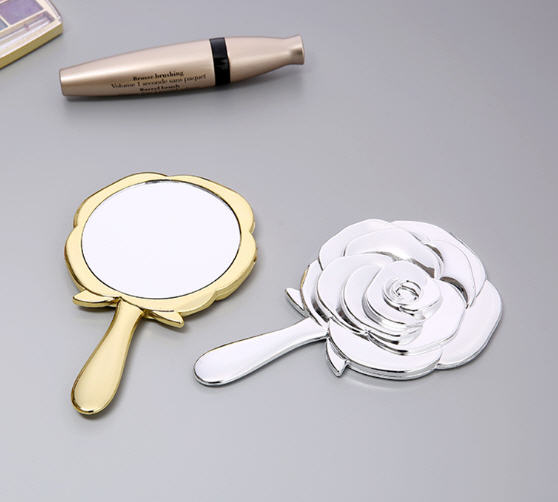 กระจกด้ามจับ,กระจก,กระจกพกพา,กระจกรูปดอกไม้