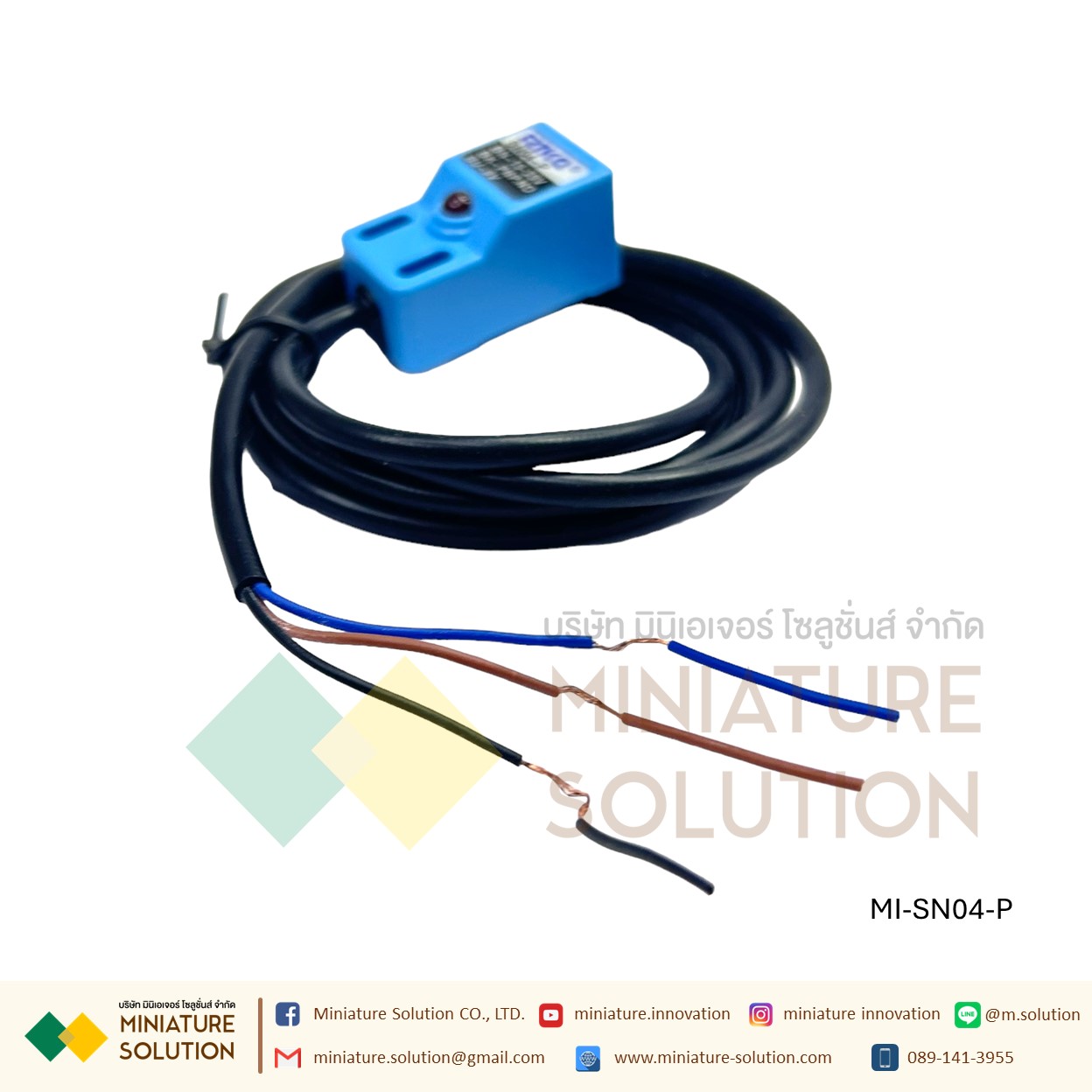 SN04-P พร็อกซิมิตี้เซนเซอร์ ตรวจจับวัตถุโลหะ (PNP, NO ระยะ 4mm) 6-36V DC